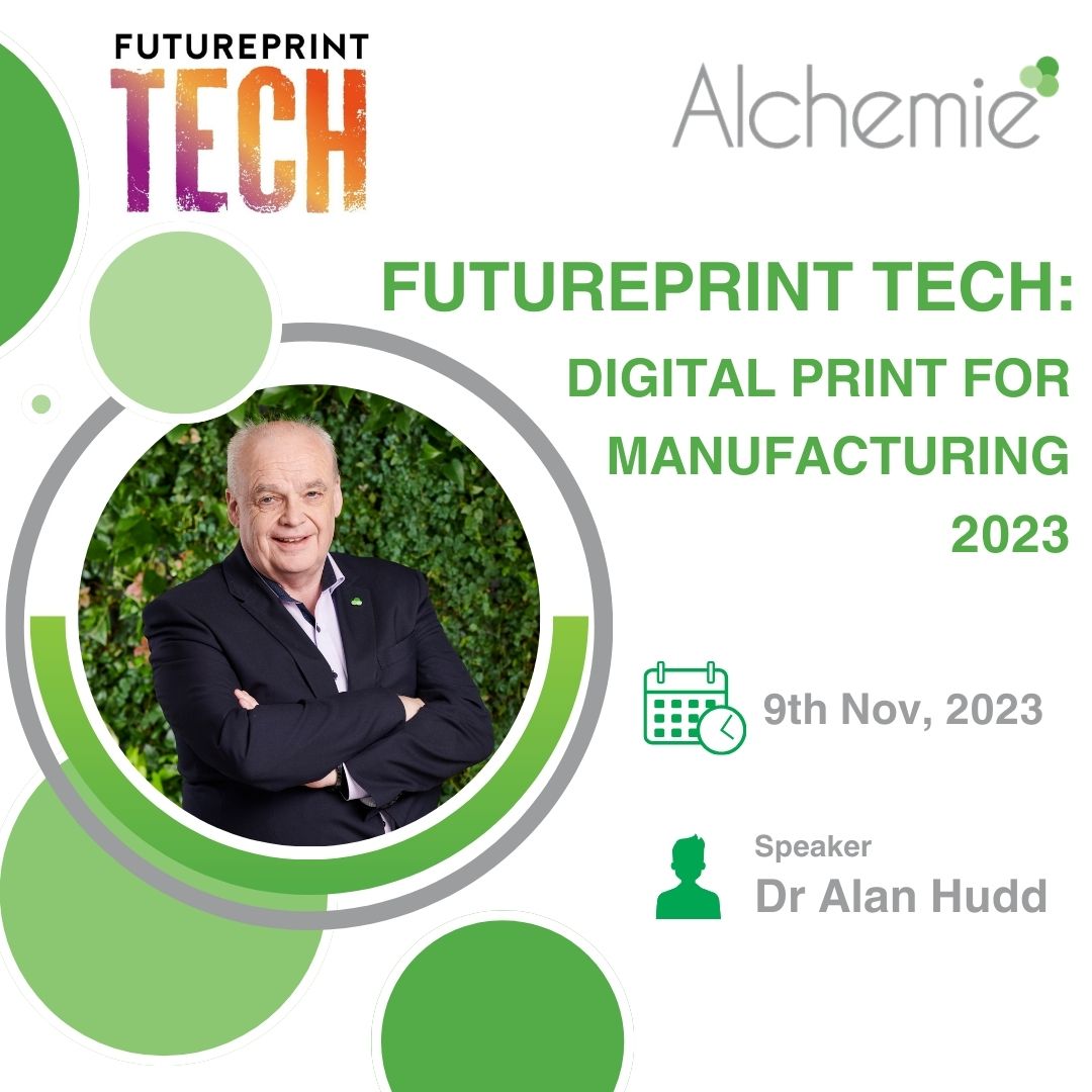 Dr Alan Hudd speaking at FuturePrint Tech 2023